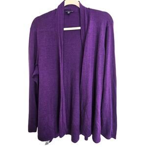Eileen Fisher Sweater Cardigan Quiet Luxury Sustainable Open Merino Wool 1X Prep